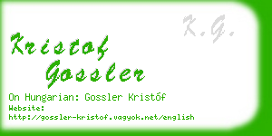kristof gossler business card